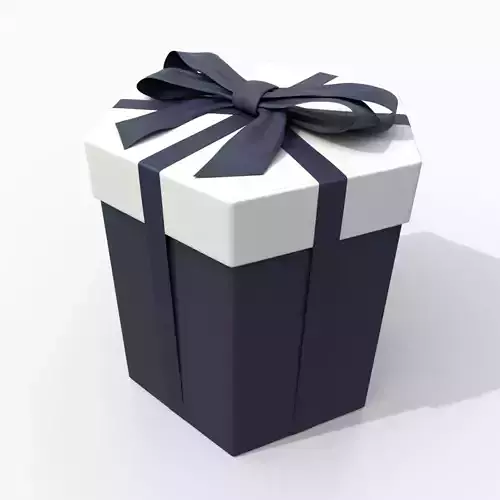 Gift Box - Hexagon with Tied Ribbon Bow