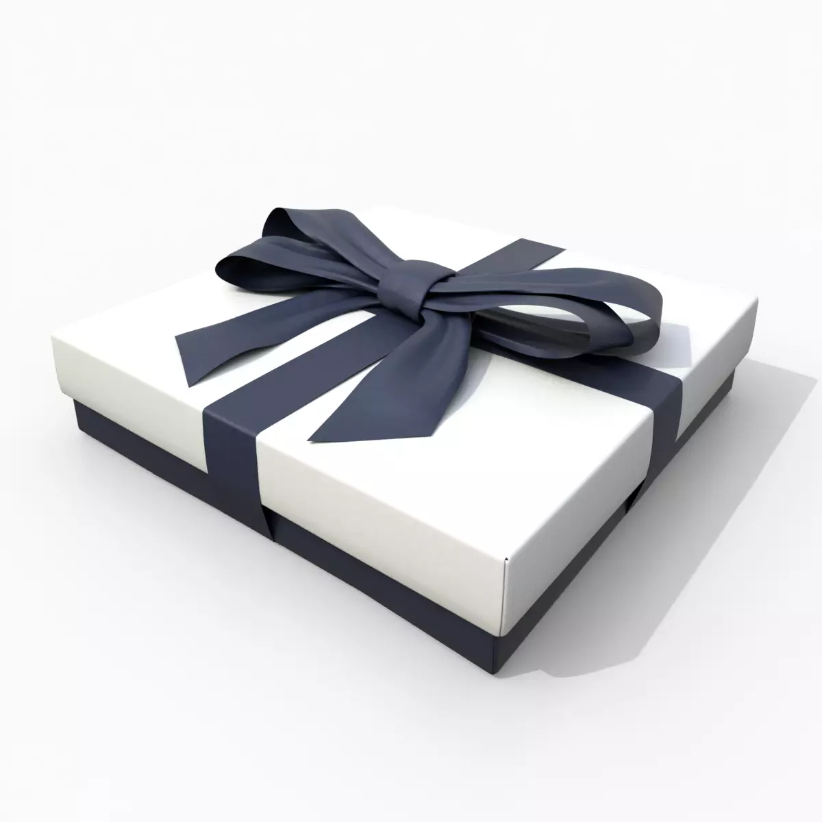 Gift Box - Flat Regular with Tied Ribbon Bow Low-poly 3D model