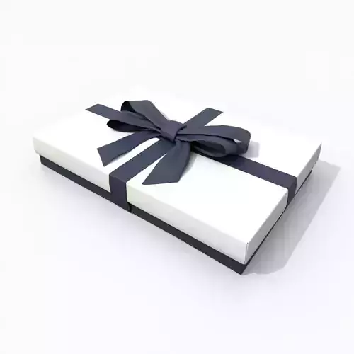 Gift Box - Flat Rectangular with Tied Ribbon Bow