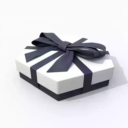 Gift Box - Flat Hexagon with Tied Ribbon Bow