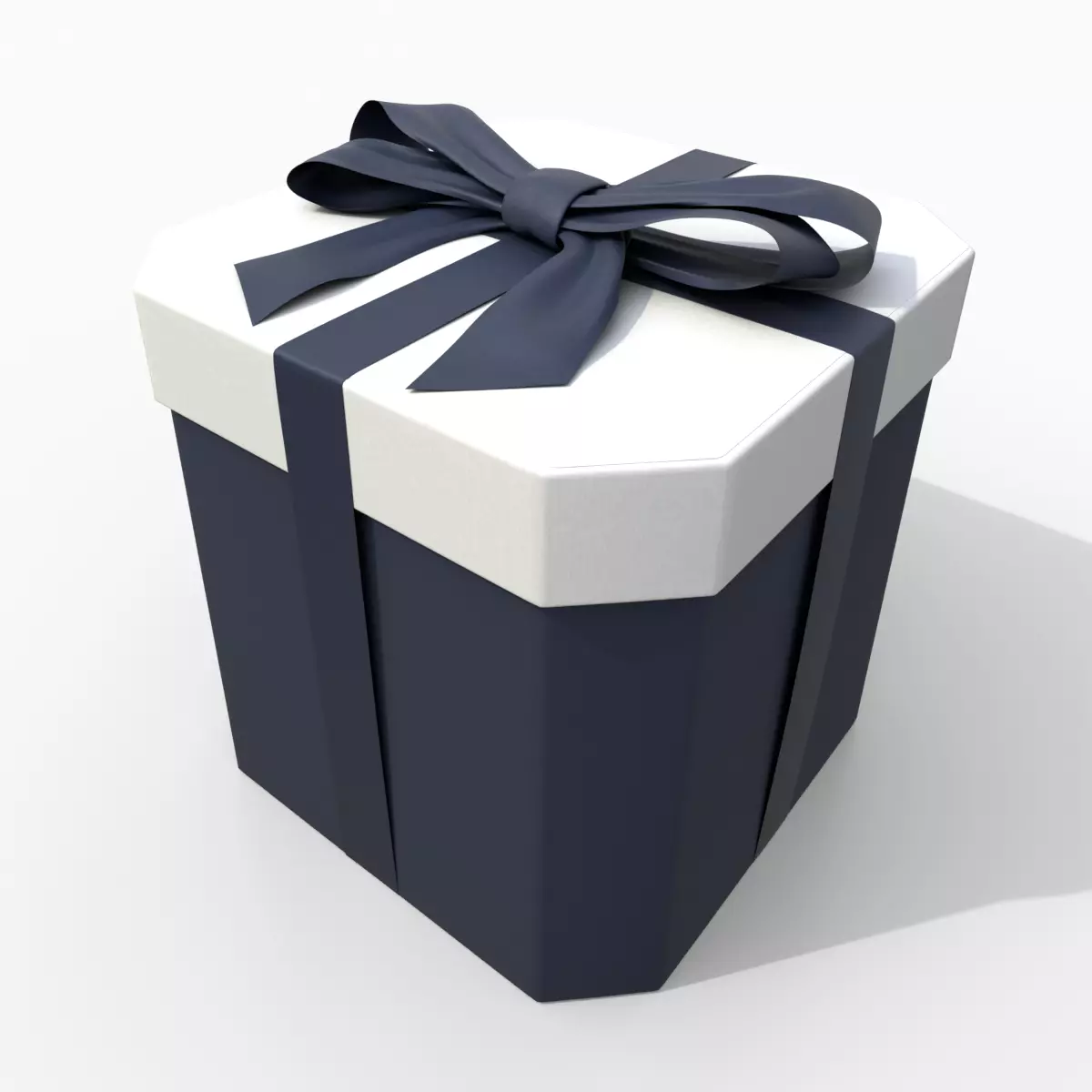 Gift Box - Beveled Edge with Tied Ribbon Bow Low-poly 3D model