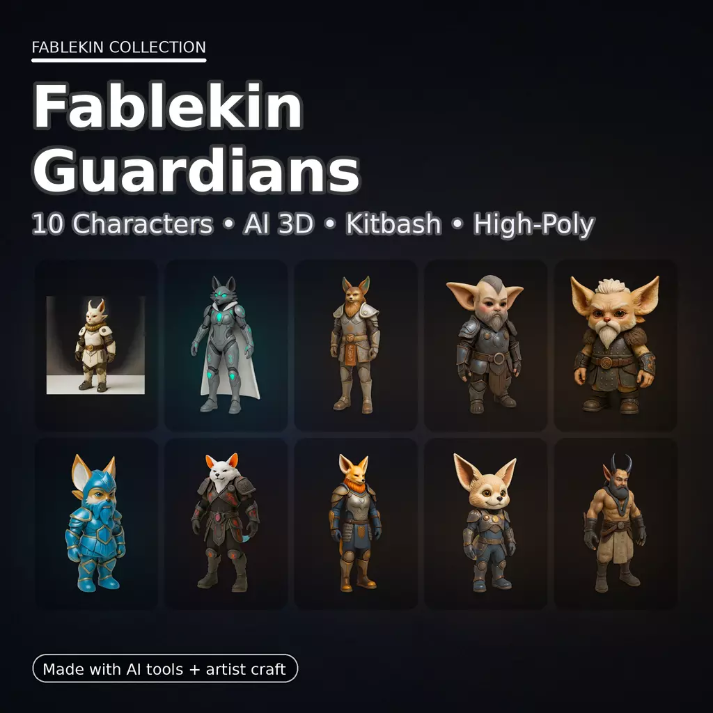 Fablekin Guardians - Character Pack 10 Stylized Heroes 3D print model