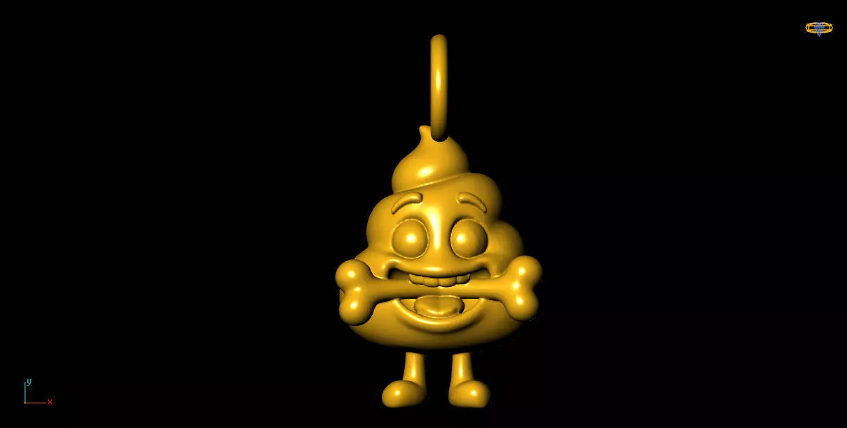 Poo pendant charms - one inch pendant 3D print model