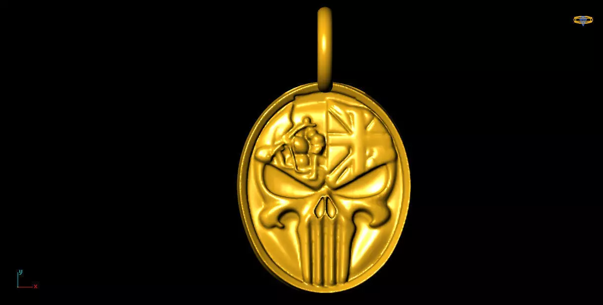 Punisher pendant charms - one inch pendant 3D print model