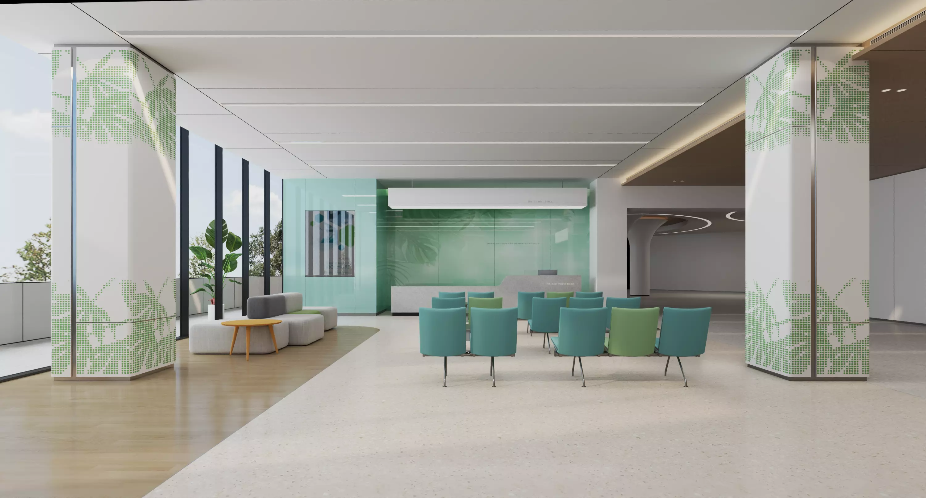 Hospital lobby reception hal 3D model