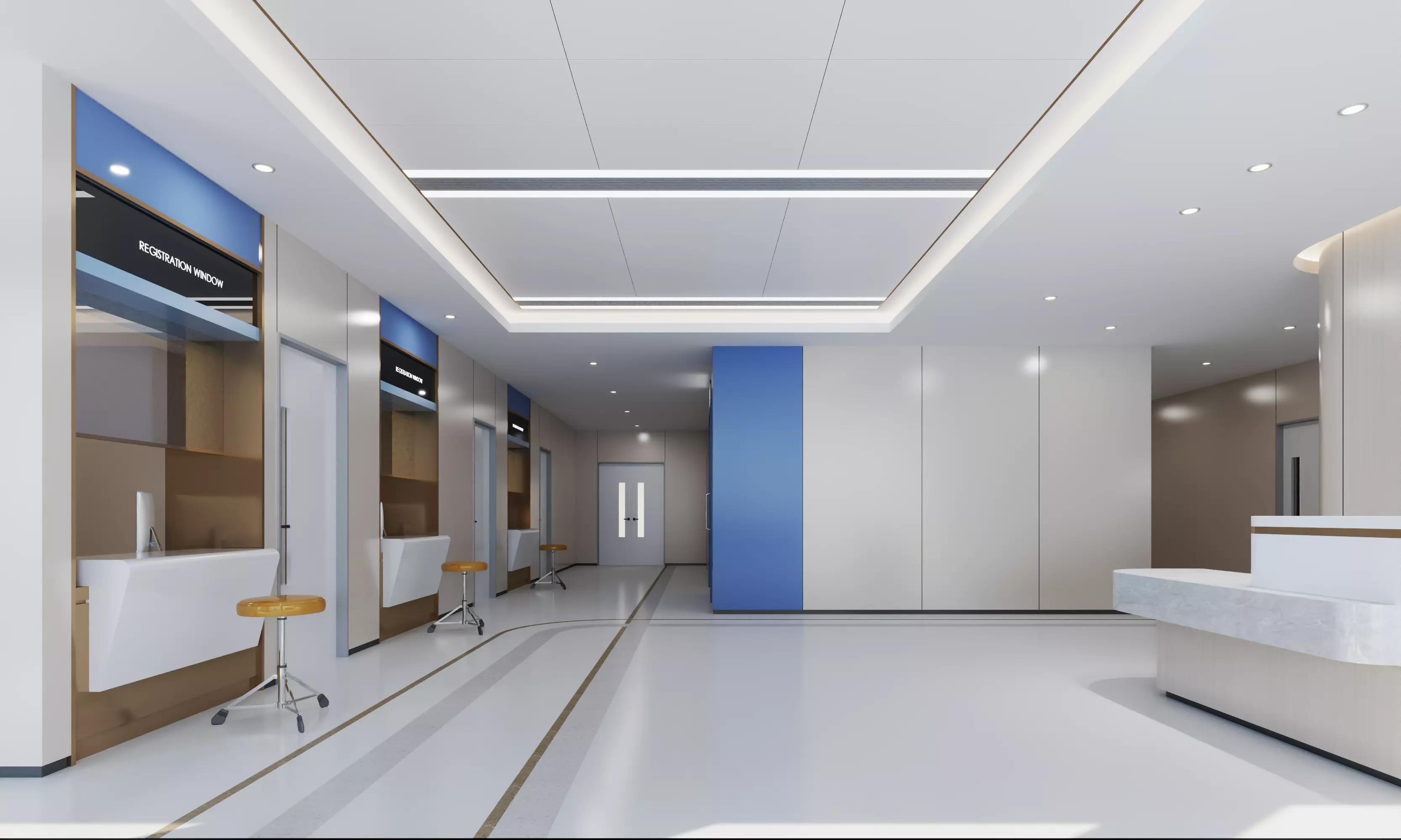 Hospital lobby reception hall 02 3D model