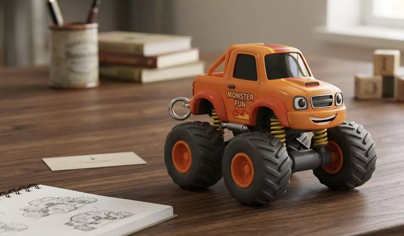 Monster truck keychain 3D print model