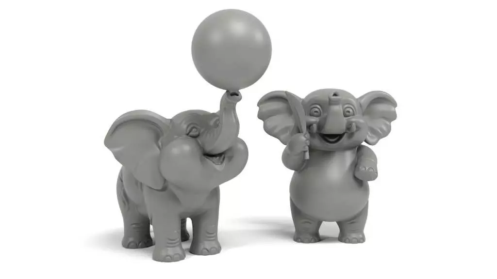 Playful Elephants 3D print model