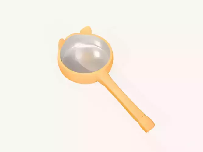 Cartoon Cat Frying Pan Low-poly 3D model 6