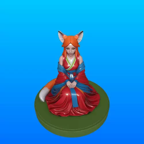 3713 Fox Spirit Woman in Pu Song Ling Style 3D STL 3D print model