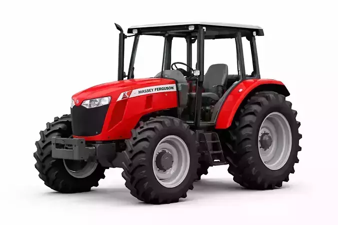 Massey Ferguson 4700 Tractor Low Poly Farm Vehicle