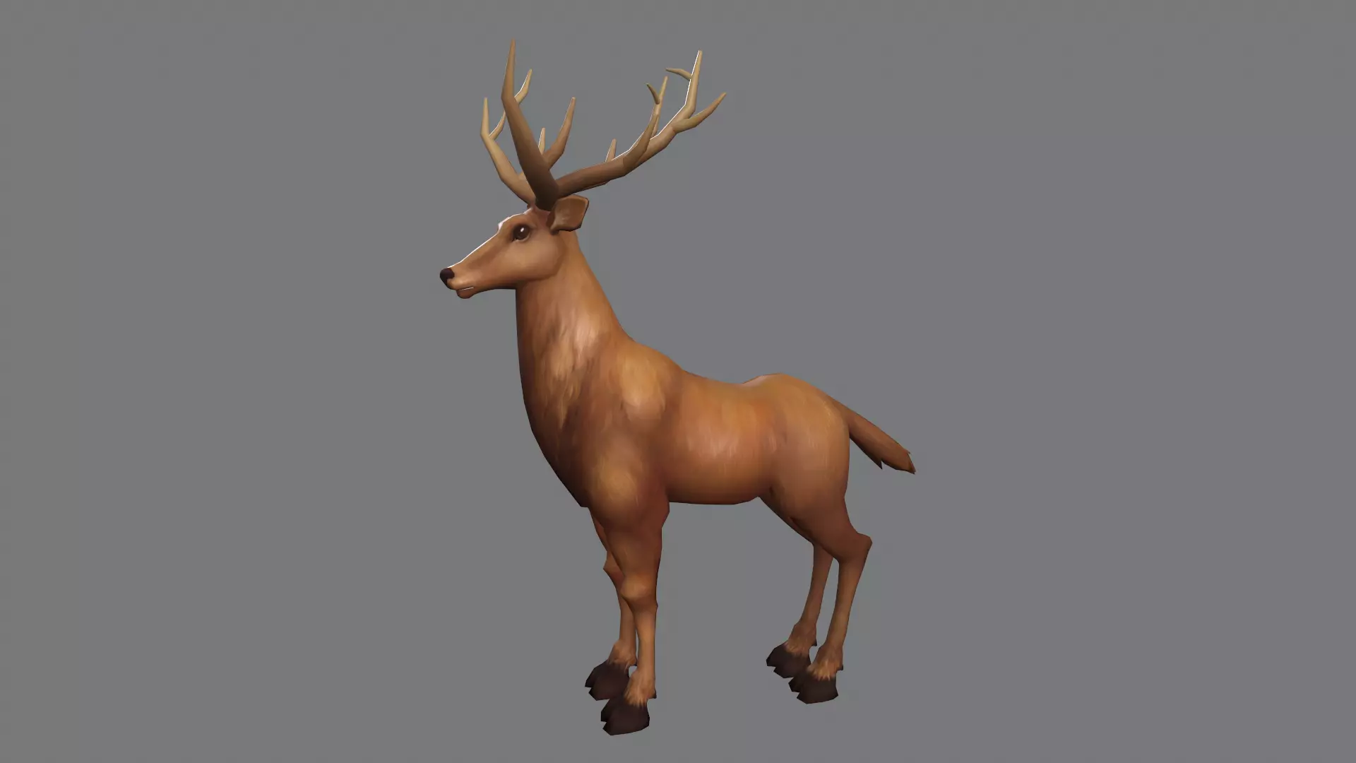Cute Elk Low-poly 3D model