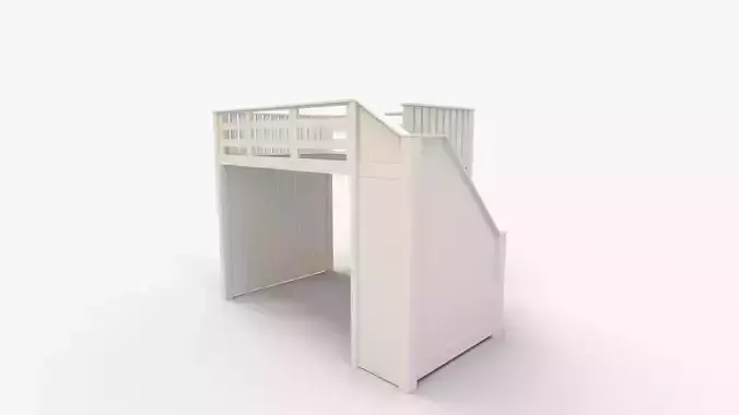 Catalina Stair Loft Bed 3D model 3