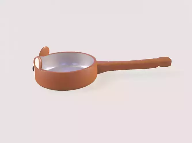 Cartoon Monkey Frying Pan Low-poly 3D model 3