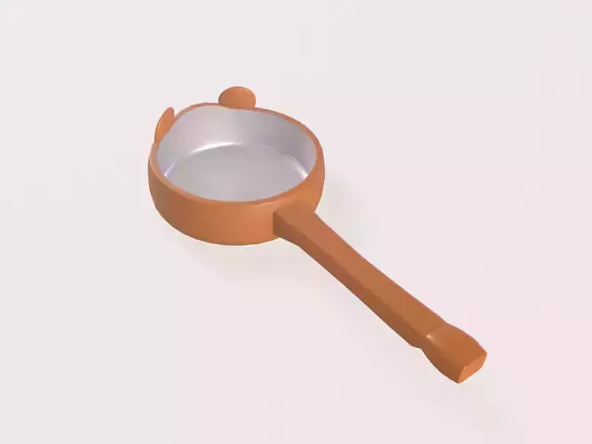 Cartoon Monkey Frying Pan Low-poly 3D model 4