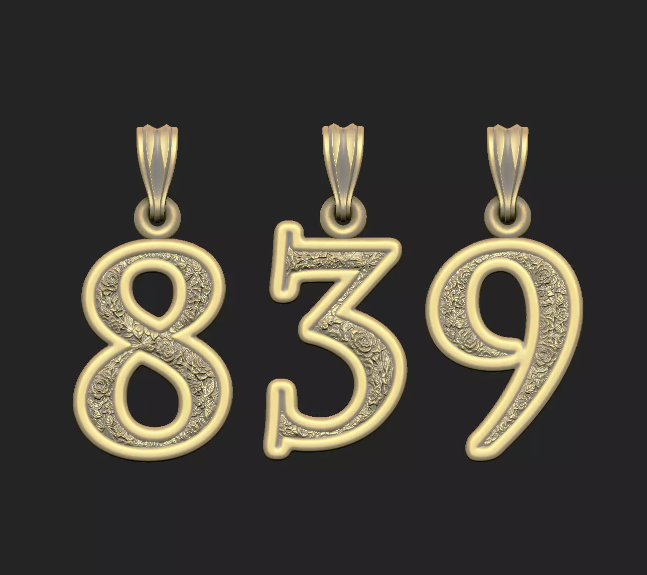 number-jewelry numerical custom-pendant streetwear 3D print model