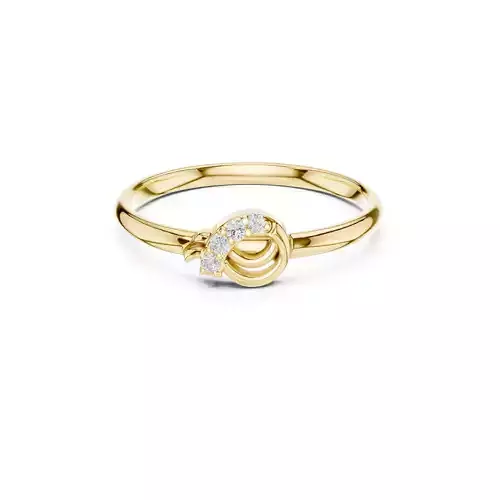 Minimal Swirl Diamond Ring 3D Model Jewelry CAD
