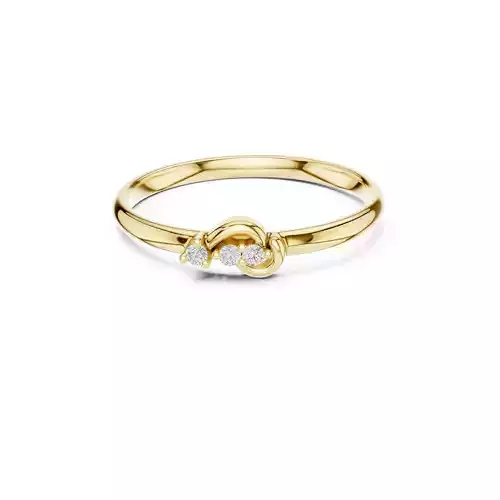 Jewelry Minimal Circular Loop Curved Wave Round Diamond Ring CAD