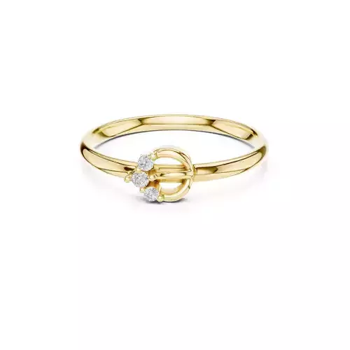 Jewelry Minimal Circular Loop Round Diamond Ring  Jewel CAD