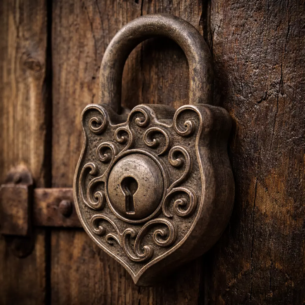 Baroque Padlock STL Decorative Lock 3D Print Model 3D print model