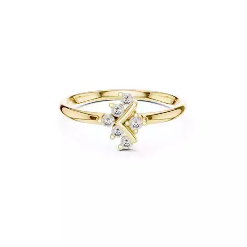 Modern RBC Diamond Cluster Ring Curved Bar Minimal Band