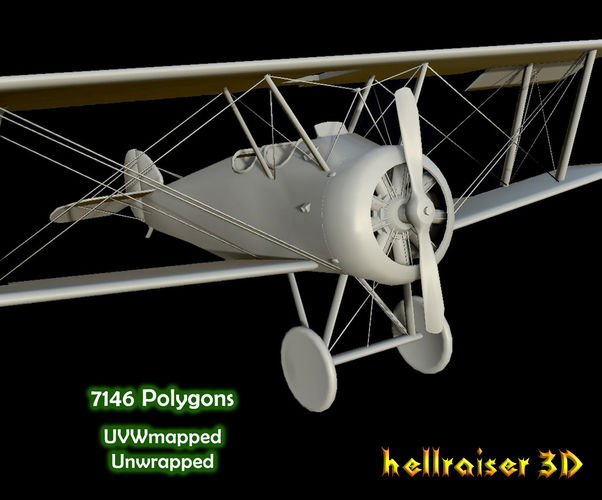 Sopwith Camel Aircraft Low-poly 3D model
