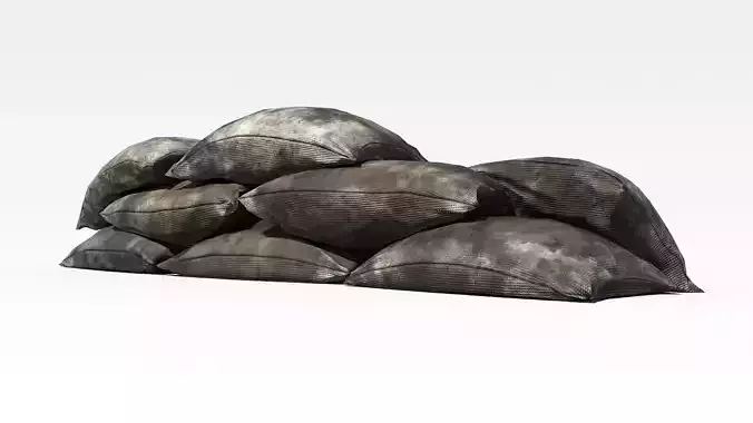 Bags Barricade lowpoly PBR Low-poly 3D model