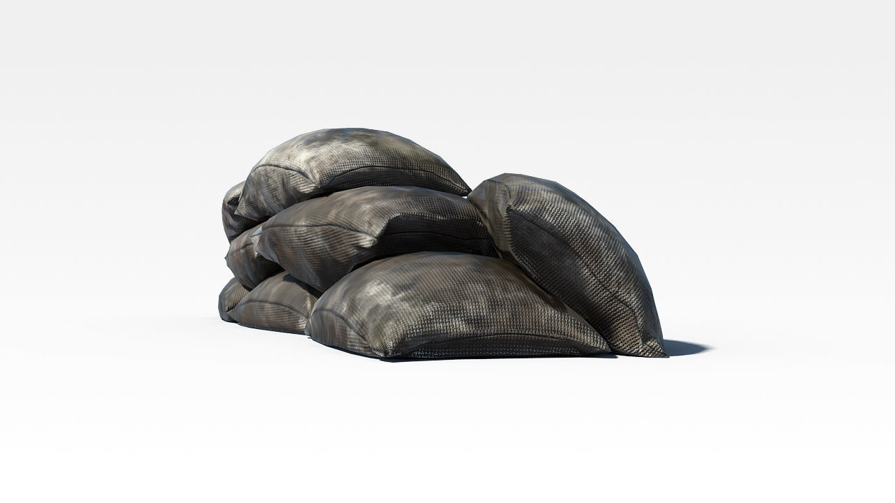 Bags Barricade lowpoly PBR Low-poly 3D model_5
