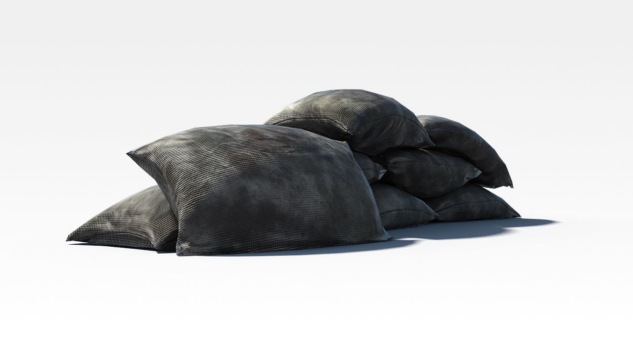 Bags Barricade lowpoly PBR Low-poly 3D model_1