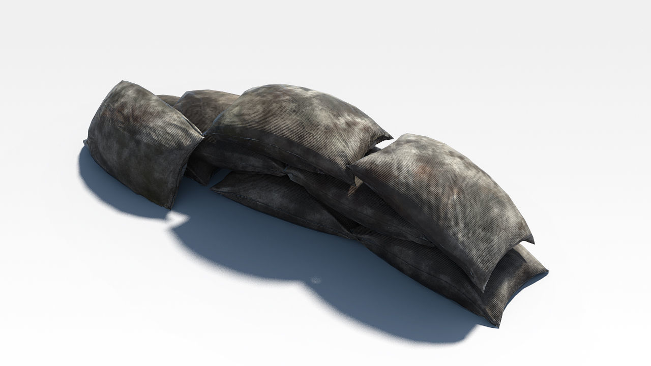 Bags Barricade lowpoly PBR Low-poly 3D model_2
