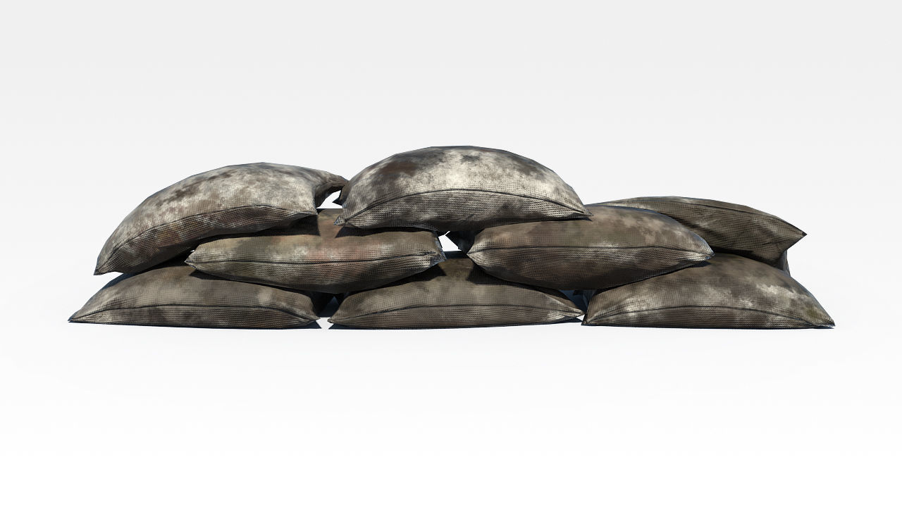 Bags Barricade lowpoly PBR Low-poly 3D model_4
