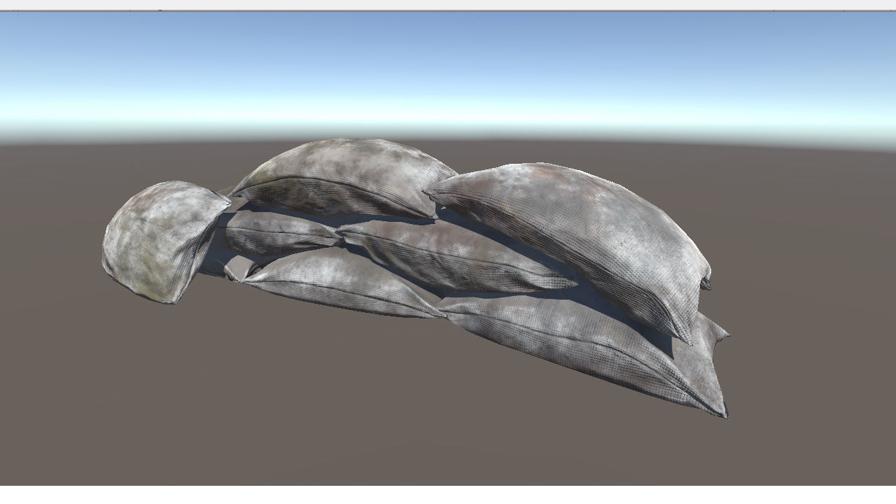 Bags Barricade lowpoly PBR Low-poly 3D model_10