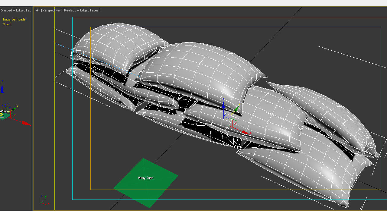 Bags Barricade lowpoly PBR Low-poly 3D model_9