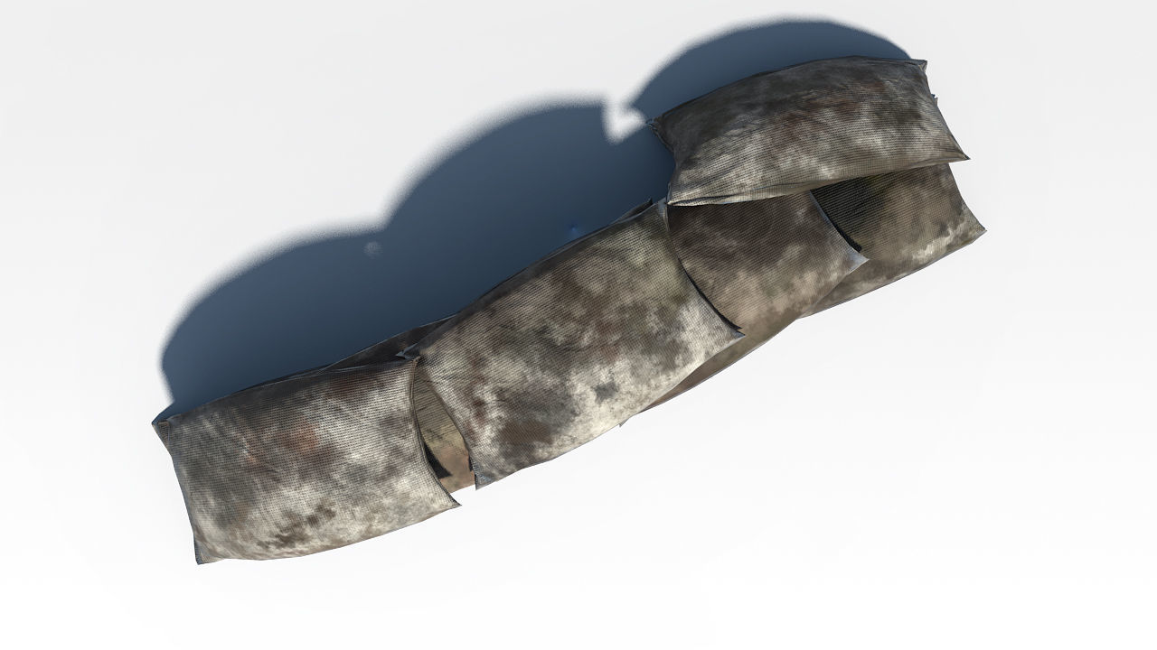 Bags Barricade lowpoly PBR Low-poly 3D model_3