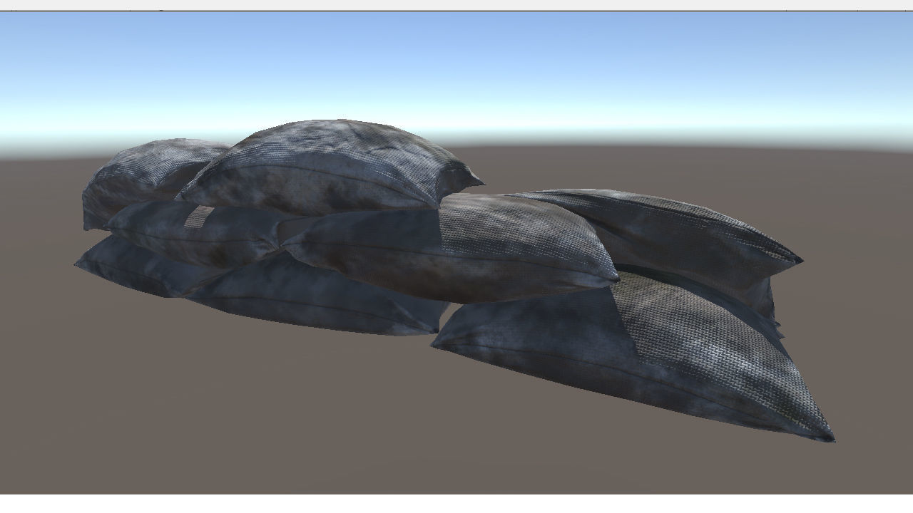 Bags Barricade lowpoly PBR Low-poly 3D model_7