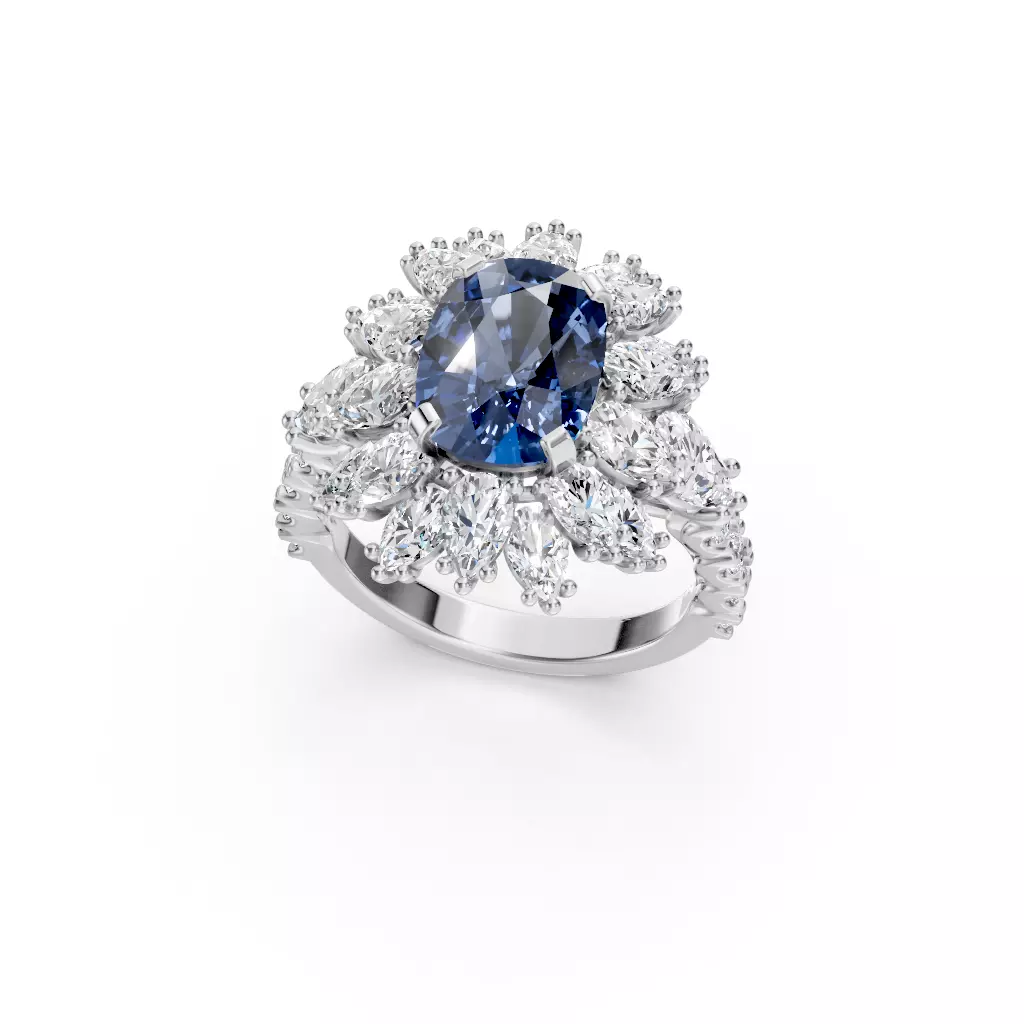 Mercury Sapphire Ring 3D print model