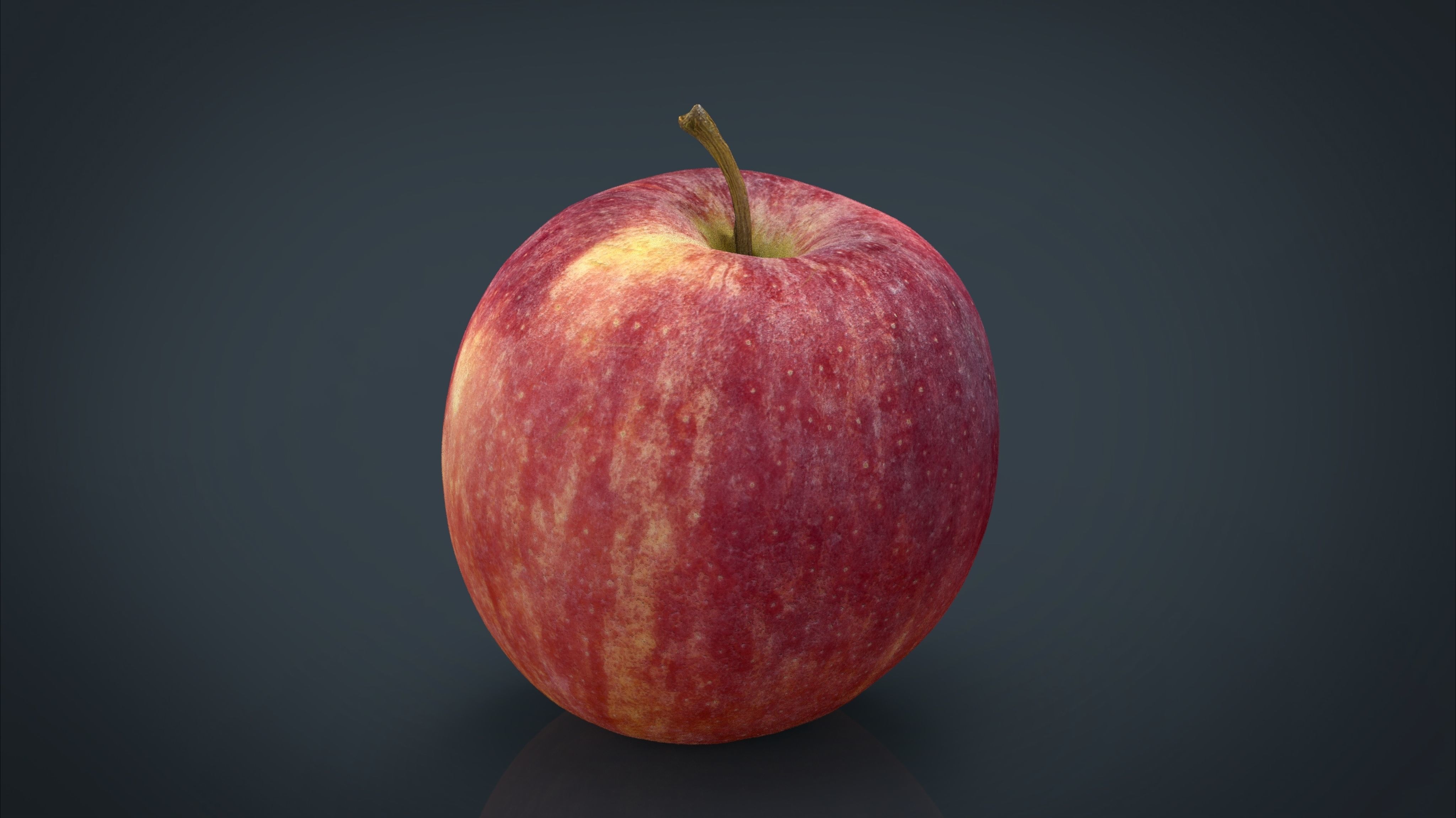 Red Apple Low-poly 3D model_11