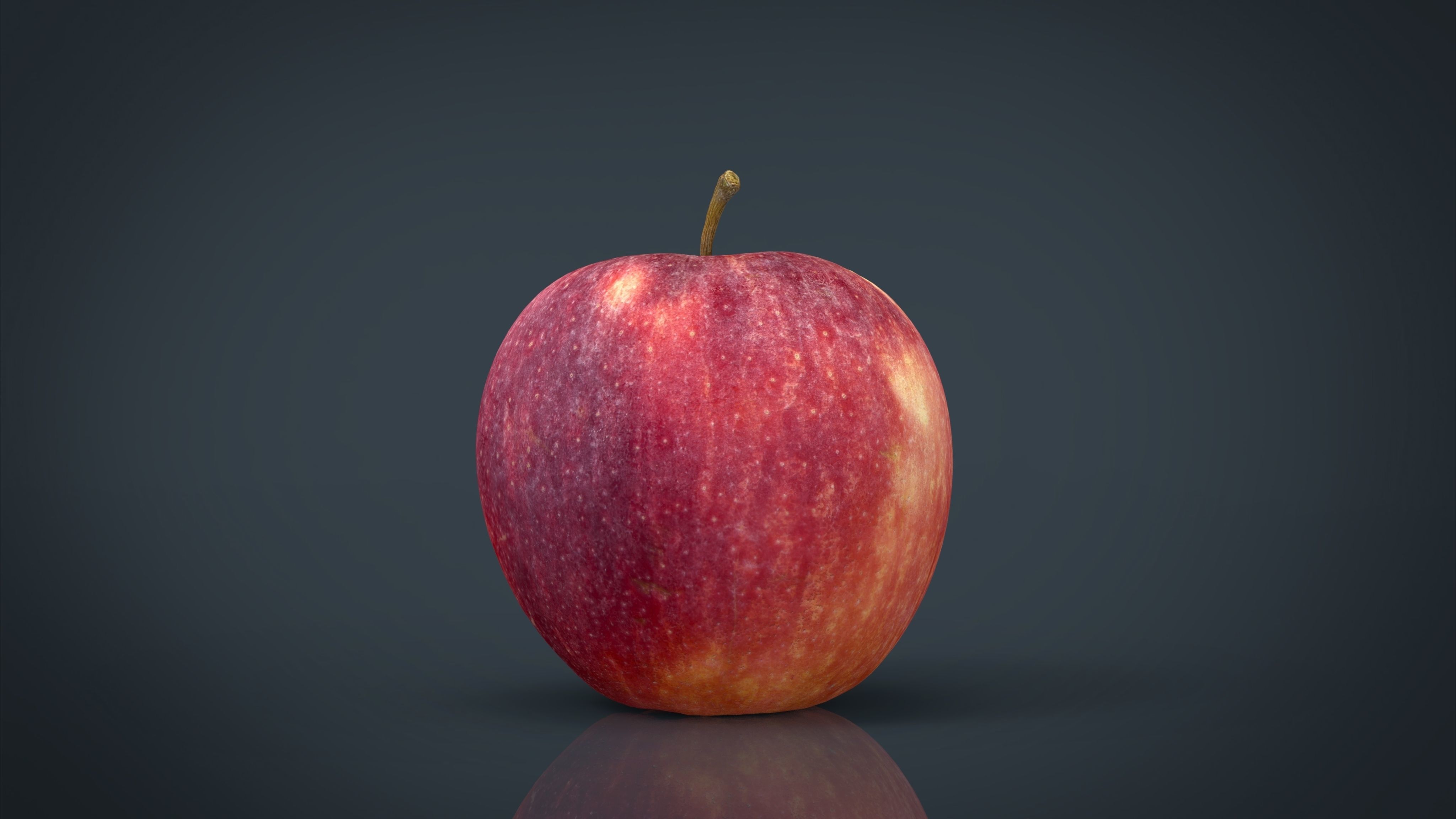 Red Apple Low-poly 3D model_10