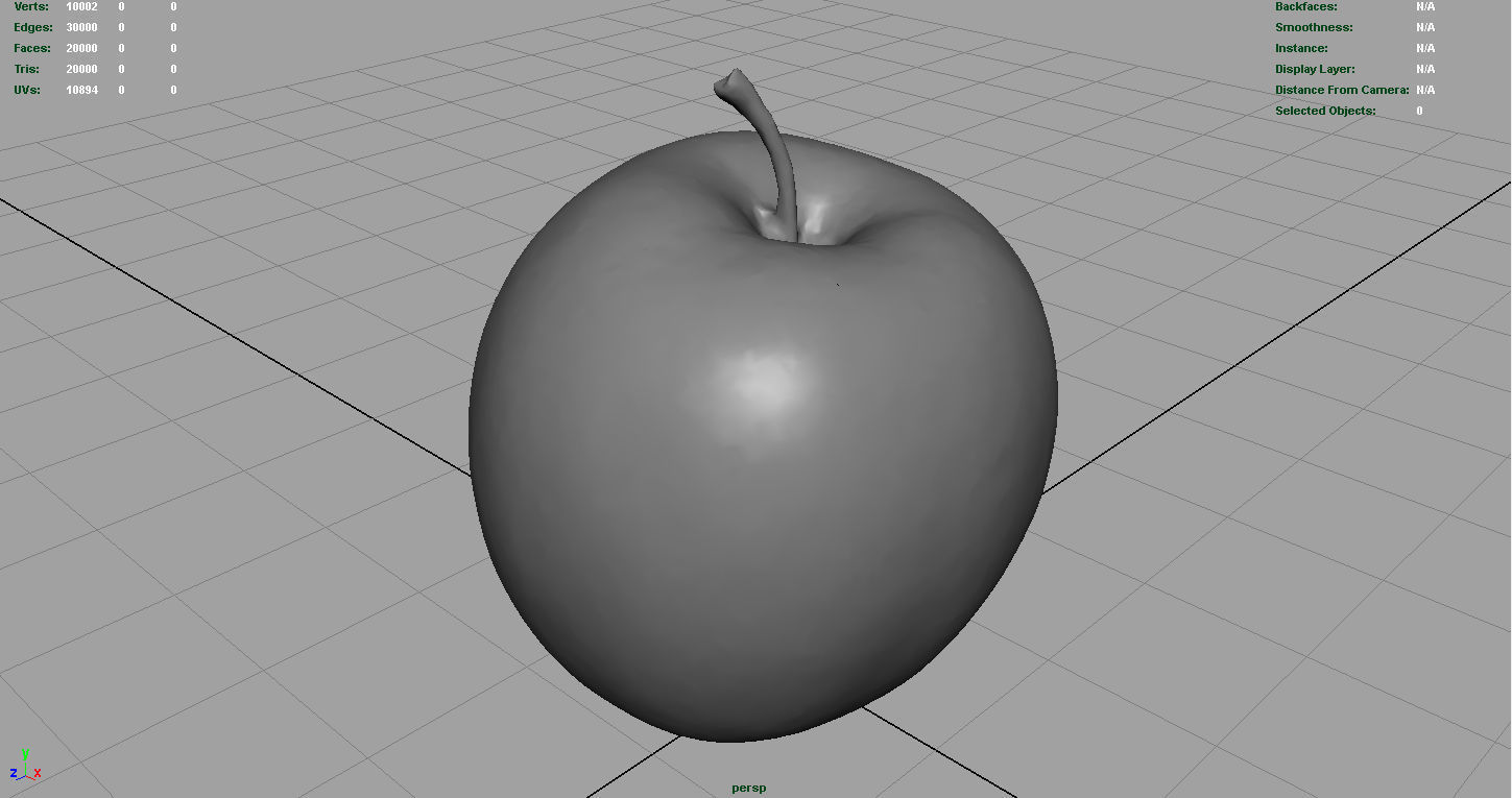 Red Apple Low-poly 3D model_2