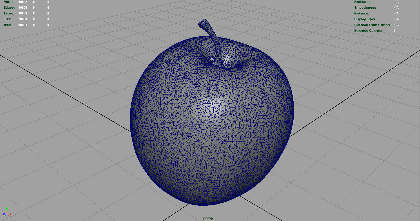 Red Apple Low-poly 3D model_4