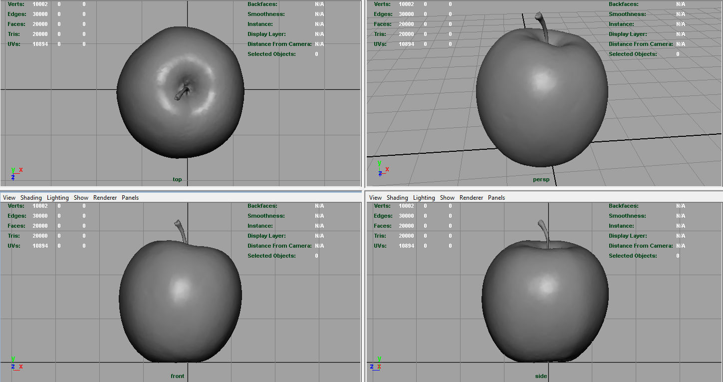 Red Apple Low-poly 3D model_5