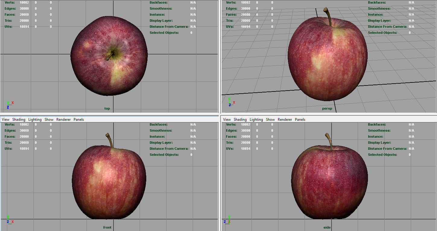 Red Apple Low-poly 3D model_6