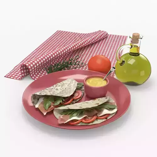 Tortilla with Bacon Set 3D model