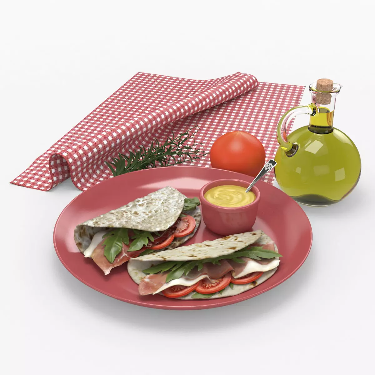 Tortilla with Bacon Set 3D model_0