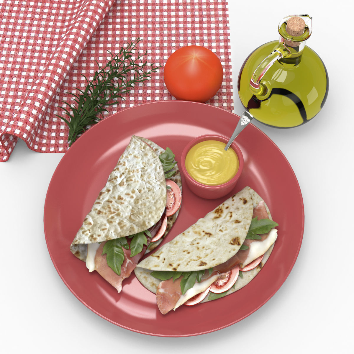 Tortilla with Bacon Set 3D model_2