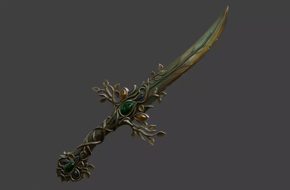 The Emerald Vine Dagger Low-poly 3D model