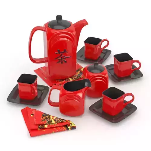 Tea Set with chinese characters