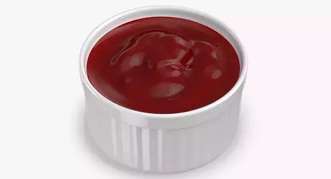 Ketchup Sauce Cup 3D model 6