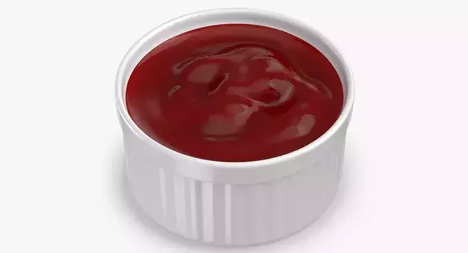 Ketchup Sauce Cup 3D model 2