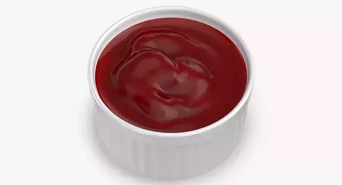 Ketchup Sauce Cup 3D model 3